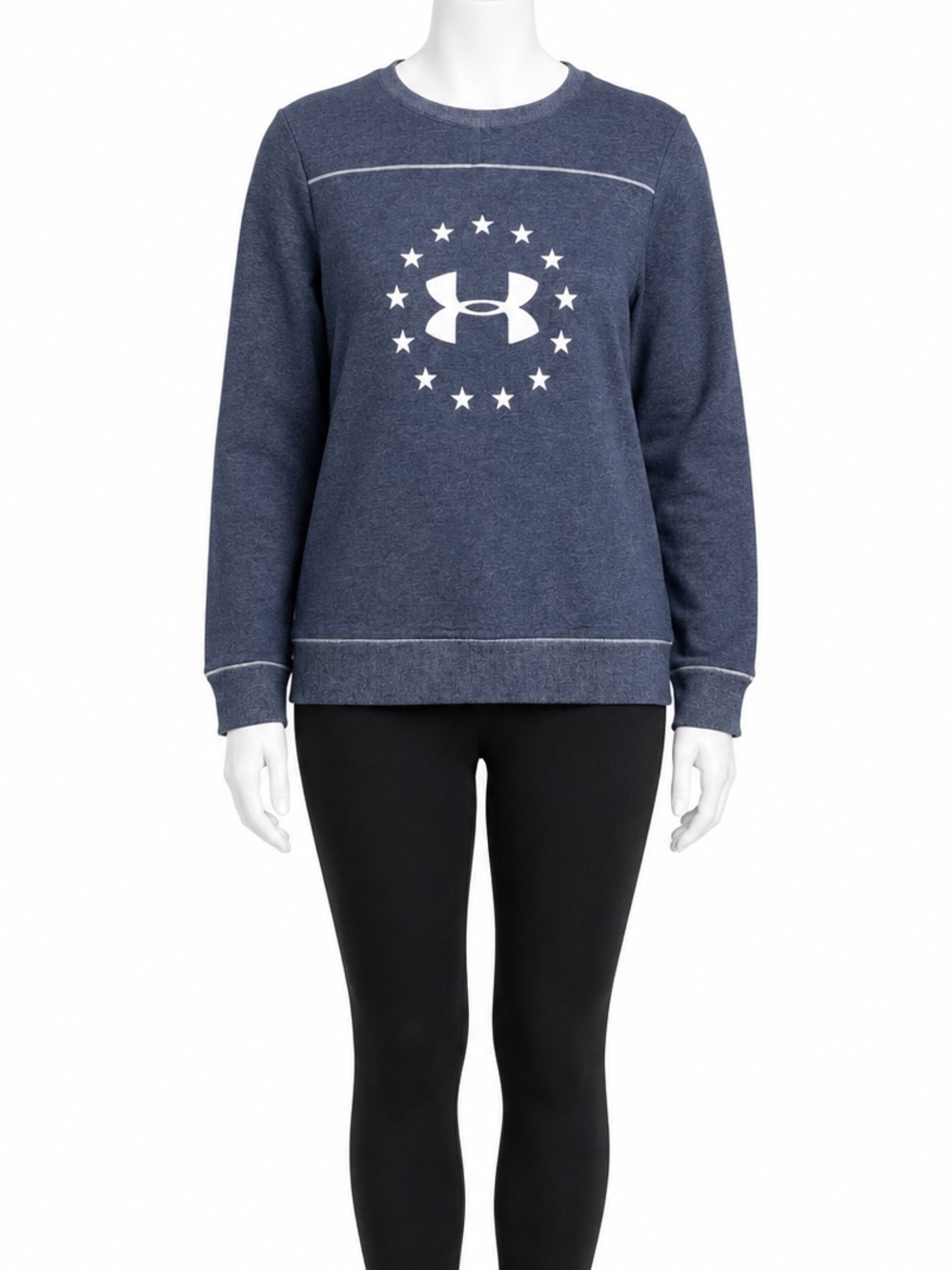 Under Armour Women’s L Navy Star Logo Loose Fit Crewneck Sweatshirt